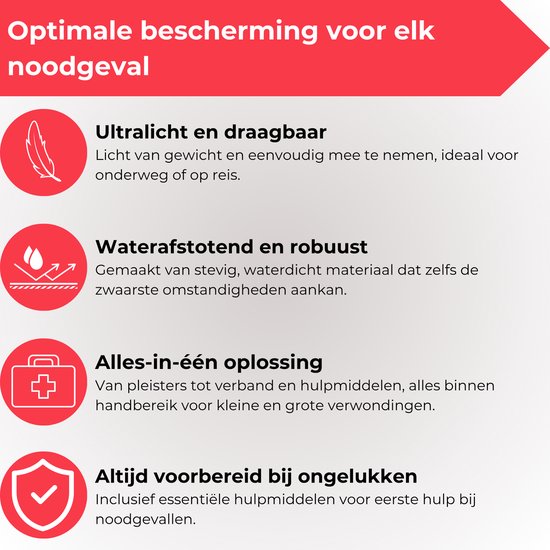 104-Delige EHBO Kit - Noodpakket - EHBO voor Auto, Thuis, en - Kit met en - en