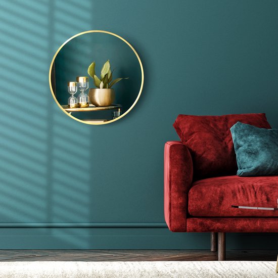 4goodz Ronde Spiegel 50 cm met Aluminium Frame - Goud