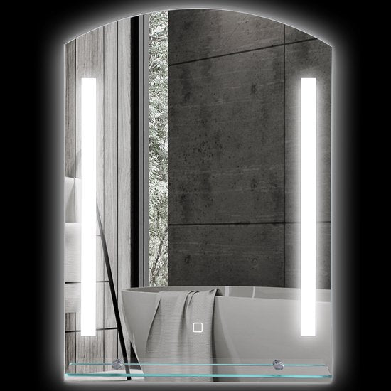 Badkamerspiegel 50x70 cm met Verlichting en Planchet