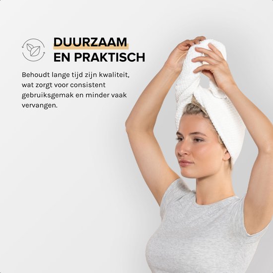 MAE Hair Towel | Haarhanddoek | Microvezel Haarwrap | Sneldrogend | Ergonomisch Ontwerp | Anti Pluis