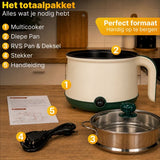 DMG Supply Noodle Pan - Wit - Elektrische Kookpan - Hotpot - Noodle Kom - 1,8 L - Multicooker