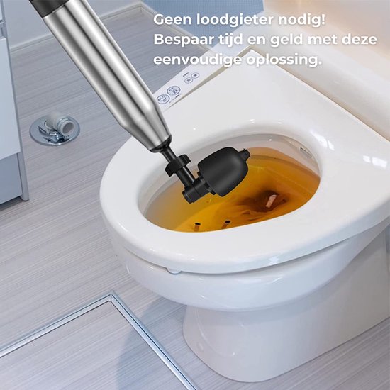 AKSA Home® WC Ontstopper - Gootsteenontstopper - Toilet Ontstopper - Ontstoppingsveer - Rioolontstopper - Wit