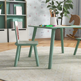 Kinderspeelgroep 3-8 Jaar, 1 Tafel & 2 Stoelen, Schattig Dierenmotief, Groen