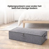 Bed Organizer met verharde bodem - 2 stuks - Ruime Opbergzakken voor Kleding en Dekbedden - Grijs - Opbergtassen voor onder je Bed