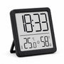 Digitale Thermometer Hygrometer met Klok – Binnen Thermometer – Luchtvochtigheidsmeter – Groot LCD Display – Temperatuur, Luchtvochtigheid & Tijd – Zwart