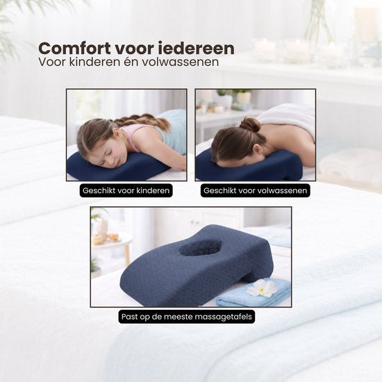 Gezichtskussen voor Massage - Blauw - Massage Kussen - Massagekussen voor Kind en Volwassenen - Hoofdsteun Massagetafel
