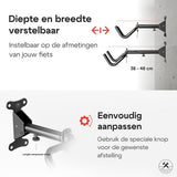 4toolz® Fiets Fiets Ophangsysteem Opklapbaar - Wandbeugel voor fiets