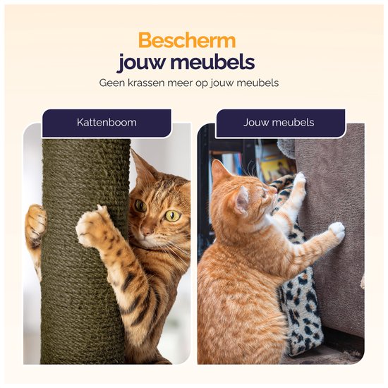Kattenboom - Krabpaal voor Katten - 160 - Verwisselbare bladeren - Extra Stabiel