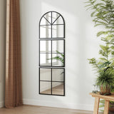 Wandspiegel 3-delig met Metalen Frame - 60 x 180 cm - Zwart