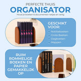 NovaWare® Boekensteun - 4 Stuks - Boekensteunen - Plank Organizer - Boekenhouder – Boekenrek - Boeksteun - Walnoothout