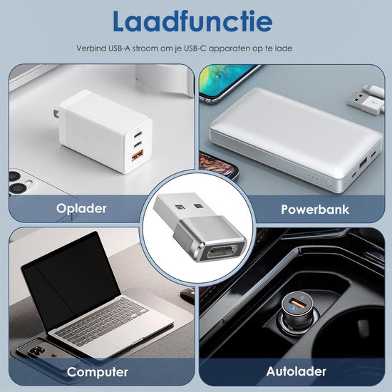 USB-C naar USB-A Adapter 2 stuks – Universele USB C naar USB A converter - Compatibel met alle USB Type C Apparaten