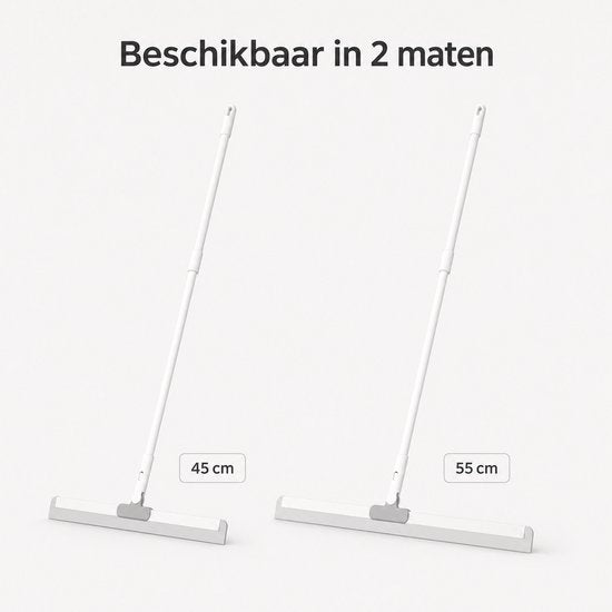 Vloertrekker met Steel – Douchewisser – Vloerwisser – Trekker voor Badkamer – Watertrekker – Vloertrekker 45 cm – Wit