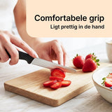 Chefino Tafelmessen Set 6 Stuks – Gekartelde Messen RVS – Steakmessen – Broodmesjes – Tomatenmessen – Vaatwasserbestendig – Zwart