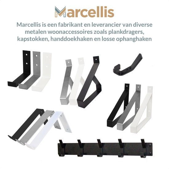 Marcellis - Industriële handdoekhaak - ophanghaak - haken - staal - incl. bevestigingsmateriaal