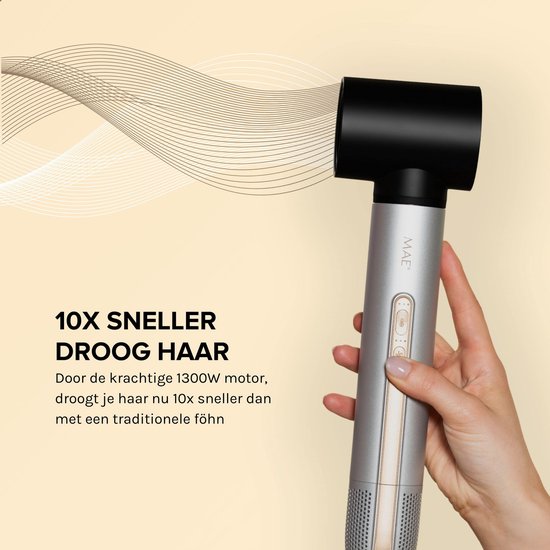 MAE® Airstyler II - Föhnborstel & Krulborstel - Krultang 5 in 1 Multistyler - Hairwrap - Haarstyler - Zilver