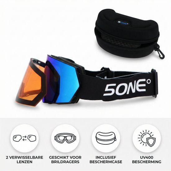 5one® Skibril Alpine 6 Skibril met Lenzen