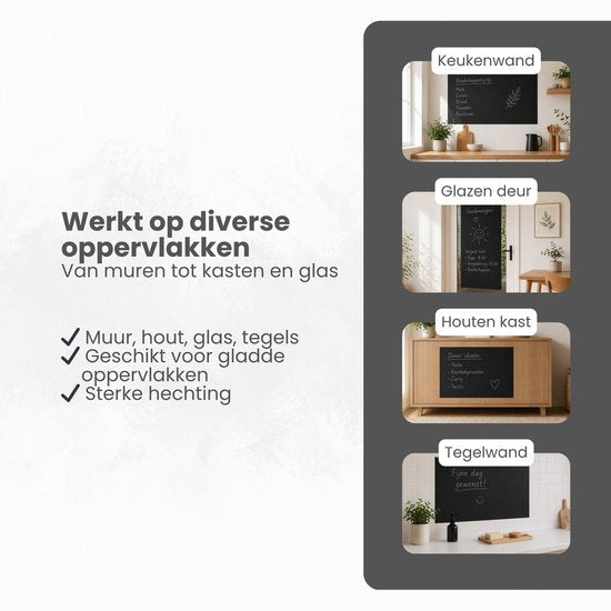 Krijtbordfolie - Muursticker - Inclusief krijtjes