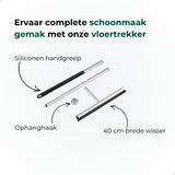 AKSA Home® Vloertrekker - Douchewisser - Trekker Douche - RVS Vloerwisser - met Steel - Zilver
