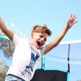 TP Toys Trampoline 365 cm Genius 12 - met veiligheidsnet - Zwart-blauw