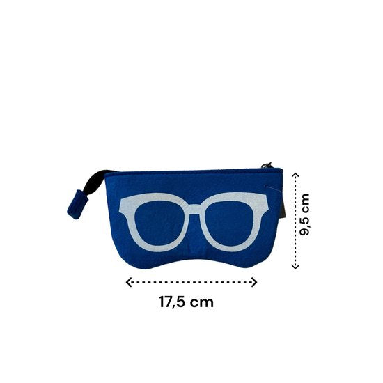Brillenetui - Blauw - Vilt - Brillen etui - Bril Beschermer - Brillendoos - Brillenkoker - Brillenhoes