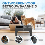 NovaWare Voerbak Kat en Hond – Met Standaard – Verstelbare & Verhoogde Voerbak - Anti lek Drinkbak - Slow Feeder Hondenvoerbak - Dubbel – Zwart