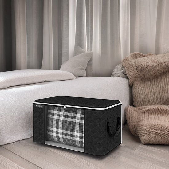 Hoogwaardige Opbergtas voor kleding - Zwart – Organizer voor Dekbed – Opbergzak – Opberger voor Seizoenskleding – Zak om ruimte te besparen – Opslag voor dekbed en kleding – Bescherming voor Kleding – Oplossing voor Winterjassen - Dekbed Opberghoes