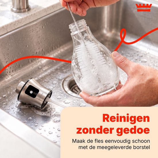 Oliespray 200 ml – Olieverstuiver voor Koken, Airfryer & BBQ – Fijne Verneveling – Glazen Oliespuit – RVS Drukknop – Inclusief Trechter, Reinigingsborstel & Bakkwast