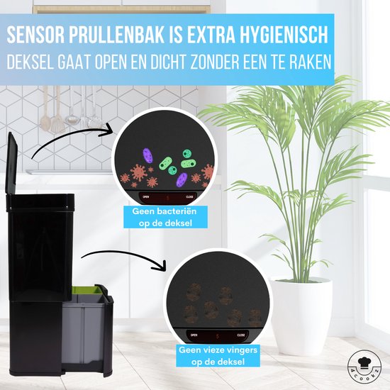 4cookz® Smart Waste Prullenbak Afvalscheiding met sensor 72
