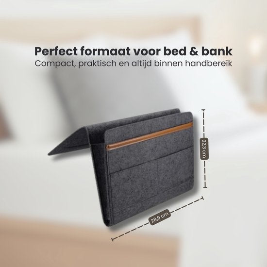 Bedside Pocket - Vilten Opbergzak voor Bed of Bank - Bedorganizer
