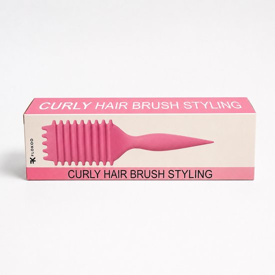 Krullenborstel voor Krullend Haar – Stylingborstel met Flexibele Pinnen – Haarborstel voor Ontwarren, Volume en Styling – Puntkam – Roze - Curl Brush