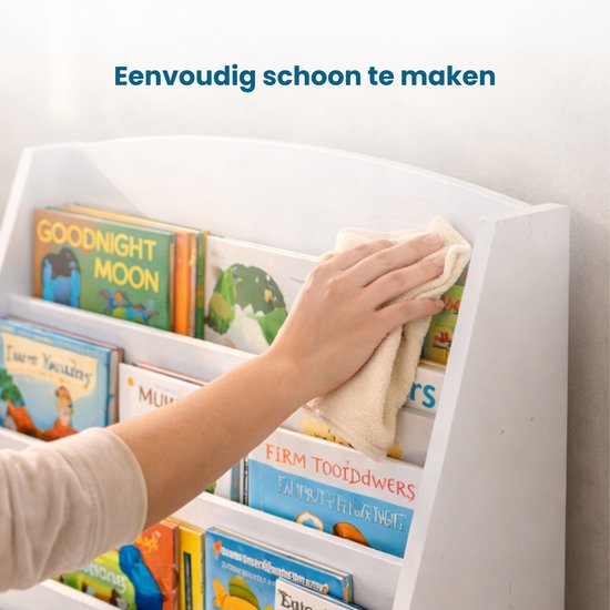 Kinderboekenkast - 88 x 80 x 30 cm - Wit - Hout - Kinderboekenrek - Boekenrek Kinderkamer