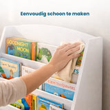 Kinderboekenkast - 88 x 80 x 30 cm - Wit - Hout - Kinderboekenrek - Boekenrek Kinderkamer