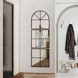 Wandspiegel 3-delig met Metalen Frame - 60 x 180 cm - Zwart
