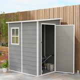 4goodz Aluminium Aanbouw Tuinschuur - 122x149x192/177 cm - Grijs/Wit