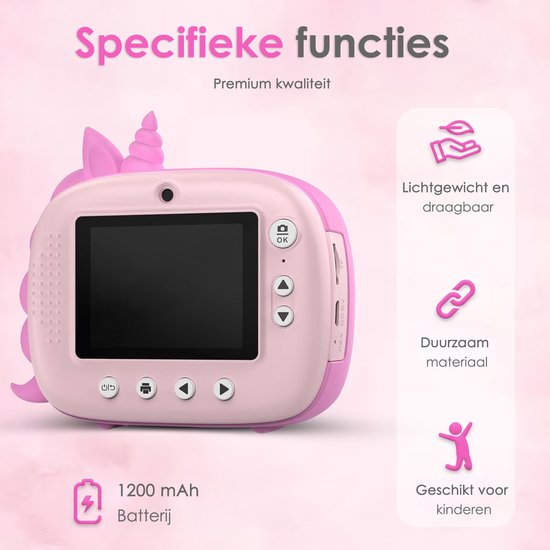 Vesfy Kindercamera met printer - 1080P HD - 32GB - USB Oplaadbaar - 3 tot 14 jaar