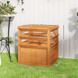 Verhoogde plantenbak hout 65 x 65 x 73 cm - Bruin