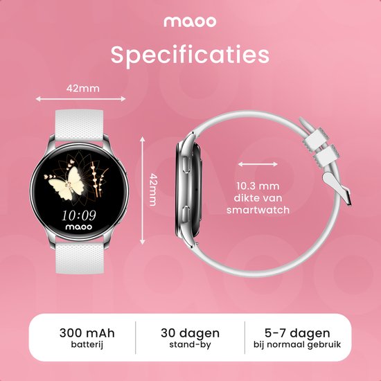 Maoo Ventura - Premium AMOLED Smartwatch Dames