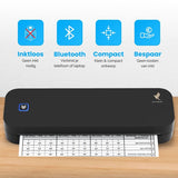 NovaWare® Thermische Printer A4 - Sticker Printer - Pocket Printer - Mini Printer voor Mobiel - Laptop - tablet - Verzendlabel - Barcode - Tattoo - Portable Printer - Shipping Label - Zwart