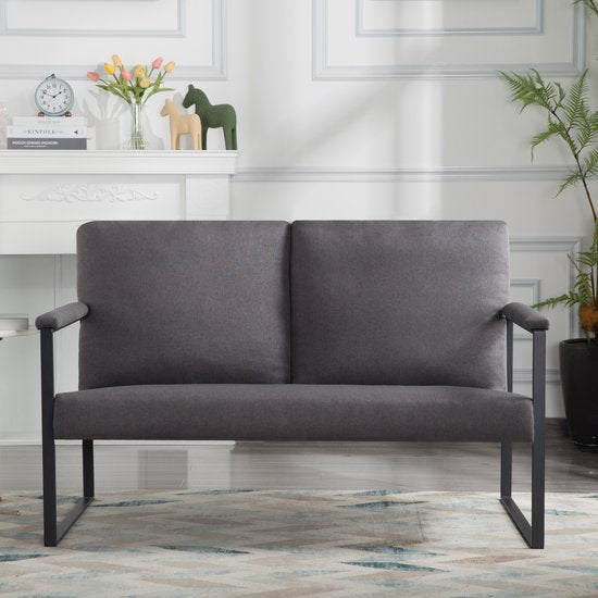 Zitbank voor 2 Personen - Grijs - 125 x 80 x 77 cm - Loveseat - Stijlvol en Comfortabel voor Elk Interieur