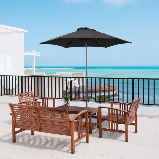 4goodz Parasol Ø196 - parasol voor Strand Balkon Tuin
