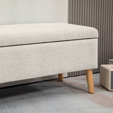 Bedbank Hocker op poten - Gestofferd - 110x39 cm - Beige