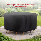 Tuinmeubelhoes Rond - Zwart - Beschermhoes voor je Tuinset - Tuinmeubelbeschermhoes