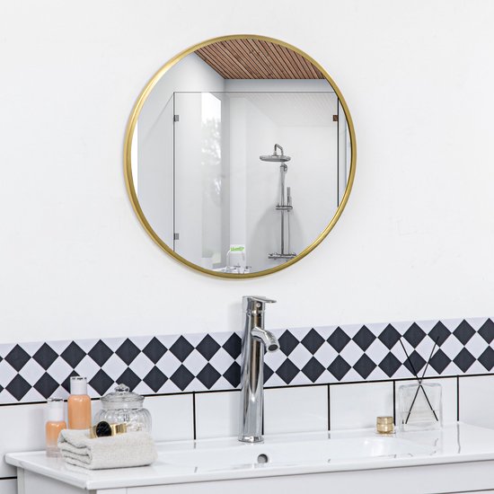 4goodz Ronde Spiegel 50 cm met Aluminium Frame - Goud