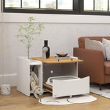 4goodz Kattenbak-Meubel met lade - 78x50x52 cm - Wit/Bruin