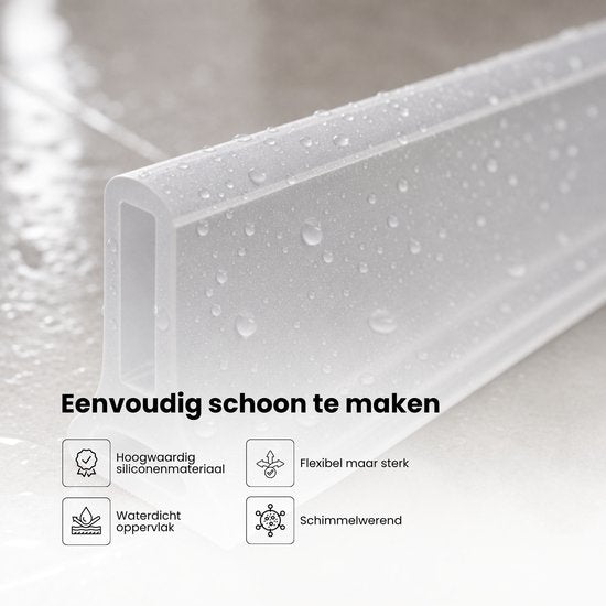 Waterkering - Siliconen - 1 Meter - Zelfklevende Kitrand - Waterdrempel - Douche dorpel