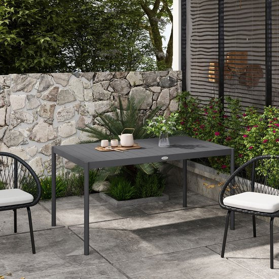Tuintafel weerbestendig Aluminium - 145 x 90 x 74 cm - Donkergrijs