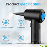 Air Duster met Verlichting en 3 Snelheden - 6 Opzetstukken - 51.000 RPM - Draadloos & USB Oplaadbaar - Perslucht - Compressed air