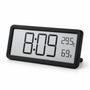 Digitale Wandklok met Thermometer & Hygrometer – Grote LCD Klok – Temperatuur- en Luchtvochtigheidsmeter – Tafelklok & Wandklok – Zwart
