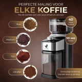 NovaWare Koffiemolen Pro – Elektrische Koffiemolen – Koffiebonen maler – Koffiemaler - Coffee Grinder - Zwart