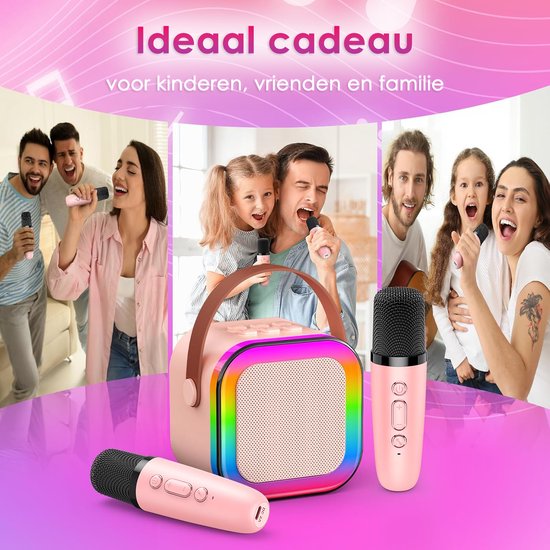 Vesfy Karaoke Set - Draadloze microfoon met Bluetooth 5.0 en LED verlichting